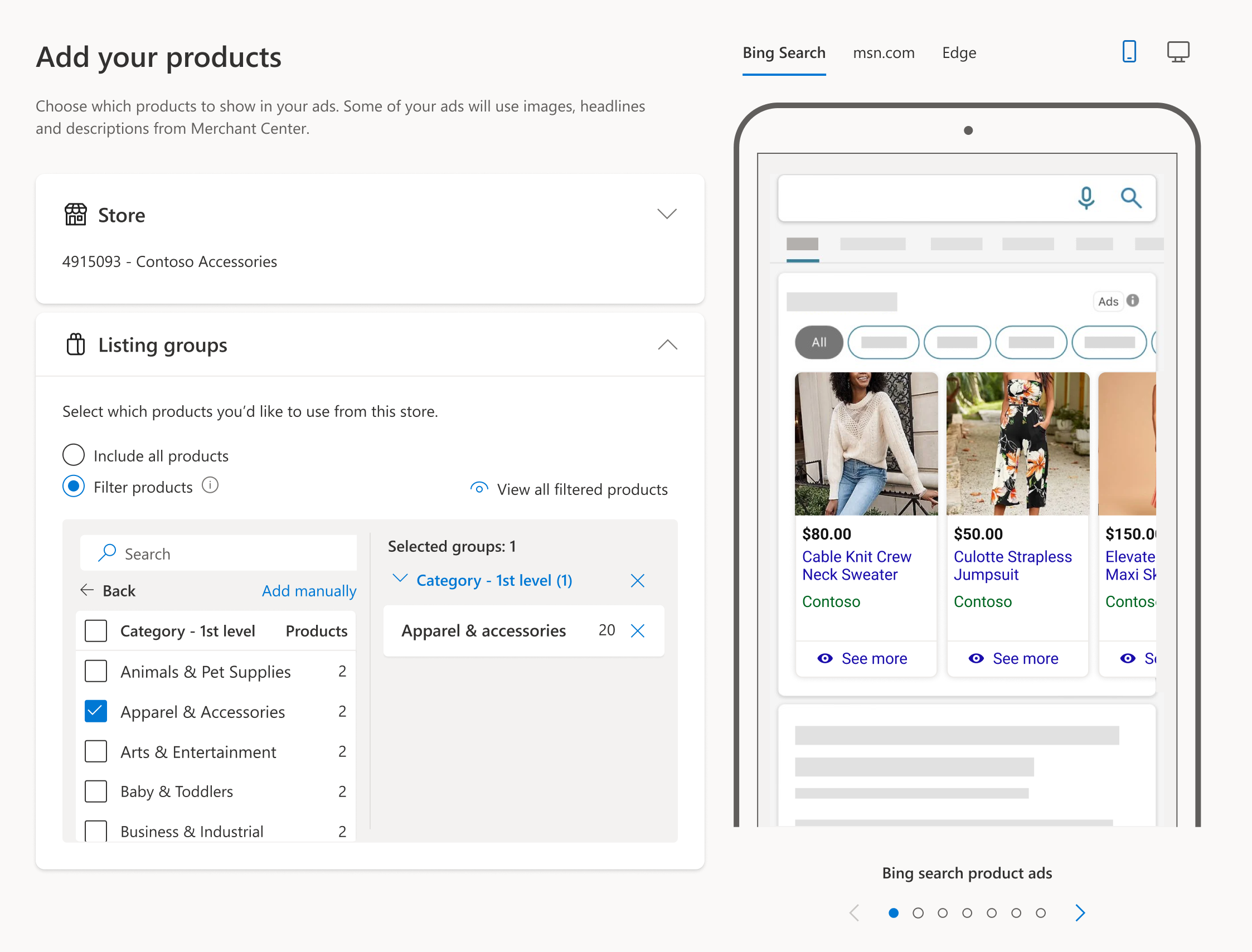 adding products to Pmax campaigns