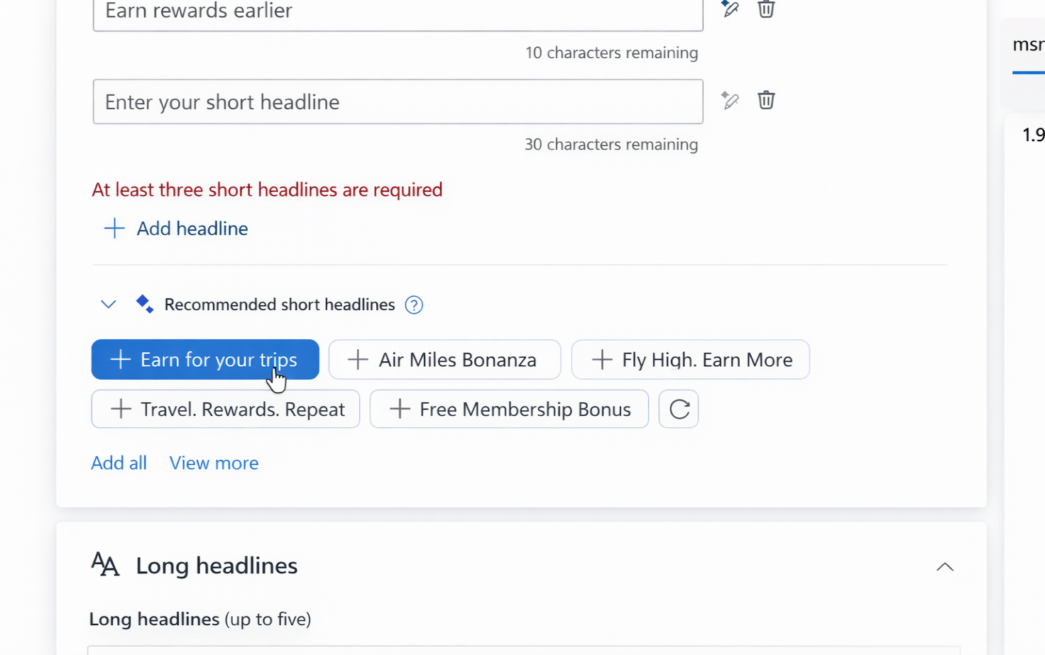 screenshot showing order of assets