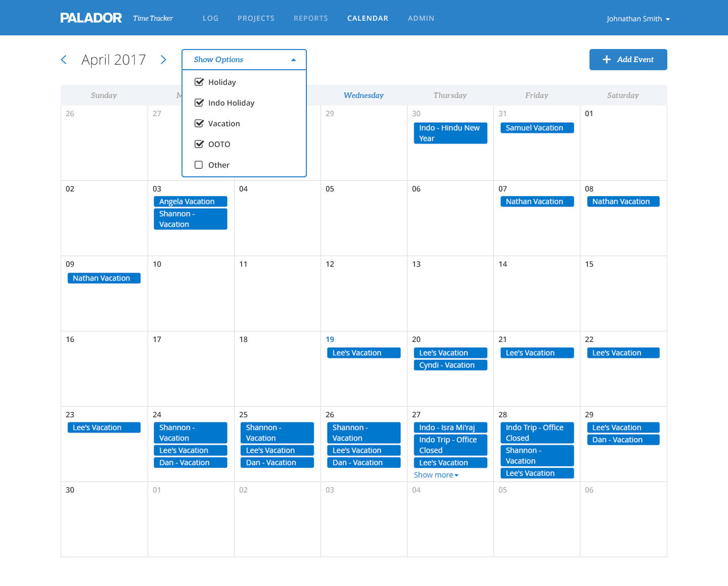 projects page