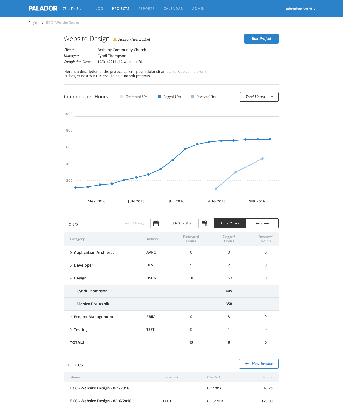 projects page