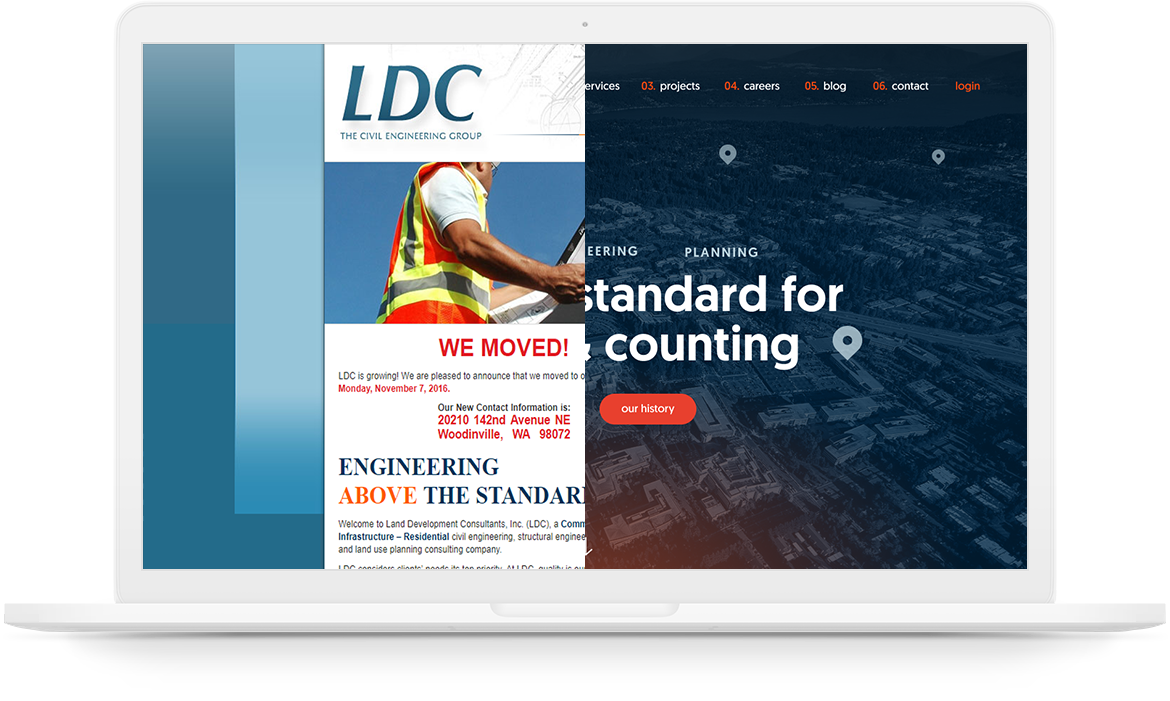 website before and after